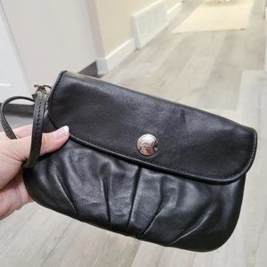 Coach Black Leather Ashley Wristlet Wallet